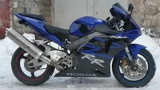 HONDA 954 RR Fire Blade 2003. Winter engine warm-up. Зимний прогрев двигателя. 28.12.25.