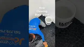 How cleaning black grout #diy #bathroomtiles #bathroomremodeling #construction