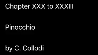 Chapter XXX to XXXIII (Pinocchio by C. Collodi)
