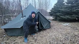 CAMPING INSIDE A BRAND NEW HOT TENT HOME!