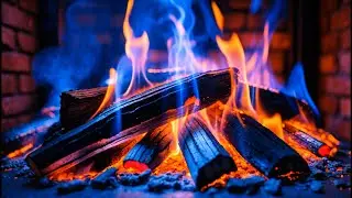 Feel the Warmth & Calm Your Mind with Glowing Fireplace - Color-Changing Blue Orange Fireplace Flame