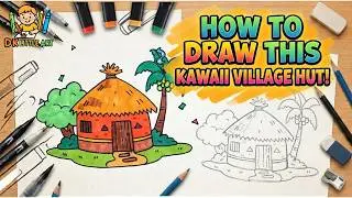 Easy Hut Drawing for Kids | Village House 🎨 Easy Drawing Tutorial | DK Little Art