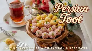 Persian Toot Almond Sweet | Easy No-Bake Recipe with Saffron & Rosewater