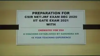 Notification CSIR JRF/NET|IIT GATE | BATCH 1 JULY|CHEMISTRY FOR YOU |SAHENDRA SIR