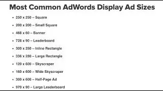 What are the banner sizes for Google Display Ads?