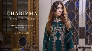 Charizma Signature - Unstitched Embroidered Peach Leather with Woven Shawl collection 2022