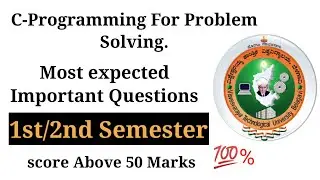 C Programming for problem solving [ 18CPS13 ]- Important questions by topper | VTU Exams
