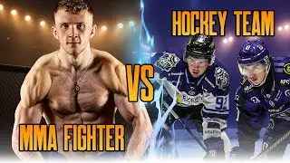 STRENGTH TEST - Undefeated FIGHTER vs. TWO Hockey Players