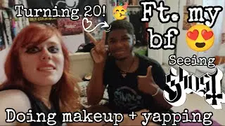 Doing each other's makeup while talking about my bf's birthday weekend! 