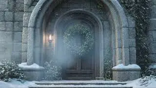 Enchanting Medieval Christmas 🎄🕯️ Snowy Door Ambience for Deep Sleep & Focus (1 Hour)