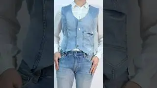 How to turn old jeans into a fashionable Vest! #short #transform #diy