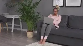 On Laptop At Home Stock Video