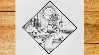 How to drawing 3d rhombus scenery