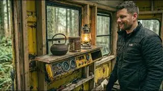 From Abandoned School Bus to Forest Home | ASMR Silent Living