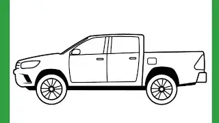 HOW TO DRAW TOYOTA HILUX  || EASY 2015 TOYOTA HILUX DRAWING || HOW TO DRAW TOYOTA FOR BEGINNERS 