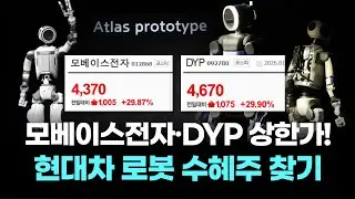 모베이스전자&middot;DYP 상한가! 현대차 로봇 수혜주 찾기