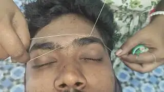 BOY Eyebrow Threading Made EASY ! Boy Eyebrow Threading Kaise Kare 🧵