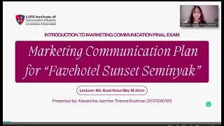Introduction to Marketing Communication Final Exam - Alexandria Jasmine