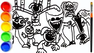 How to draw Monster Catnap, Monster DogDay, Huggy Wuggy | Poppy Playtime