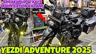 YEZDI ADVENTURE 2025 me abtk ki sbse Full loaded Modification | Full Touring Ready | 9 LED fog light