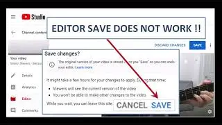 YouTube studio editor blur save not working