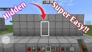 Simple!! 2x1 HIDDEN Flush piston door Minecraft pocket edition#bedrock #tutorial