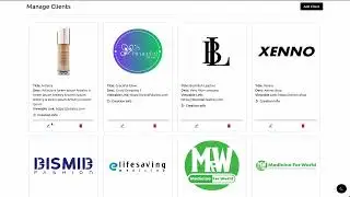 Showcasing Mange Client Section of Admin Panel for BISMIB TECHNOLOGY Landing Page