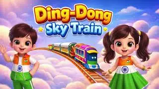 Ding-Dong Sky Train | Baby & Toddler Train Sounds Song