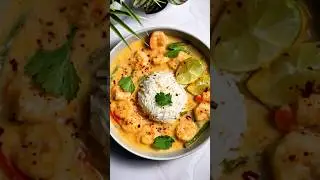 Thai Red Shrimp Curry Recipe #shorts #coconutcurry #thaicurry #asmrfood