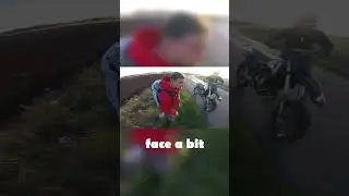 Rider went flying into a ditch!! 🤕 #shorts #motovlog #motorcycle