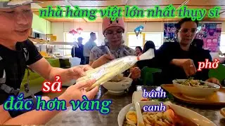 199. Đi ăn phở nhà hàng Việt lớn nhất Thụy Sĩ - Ở Thụy Sĩ không tiền ăn rau - VỢ CHỒNG Ý-VIỆT