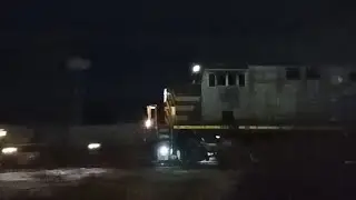 Fast CN B730 passing with ex-citirail leader, mid and rear DPU meeting VIA 28! - Ste-Madelaine, Qc