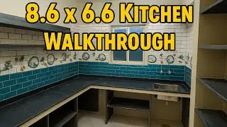 8x7 Feet Kitchen Design | 8.6x6.6 Kitchen Walkthrough | Small Modular Kitchen Ideas