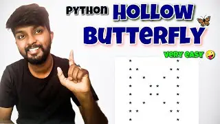 Python Programming: Printing a Hollow Butterfly Explained by shiva prasad m #coding