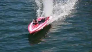 Traxxas Spartan RC Boat Running Video-(Explosive Ending)