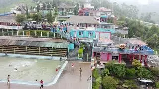Free Footage - Aerial view wisata pemandian air panas Puncak Darajat, Garut
