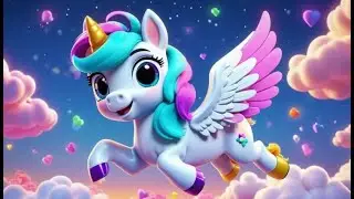 Three Magic Ponies Fly Through Clouds | Flying Pony Song for Kids | Fantasy Animal Rhymes and
