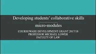 Developing Students' Collaborative Skills (Project Video)
