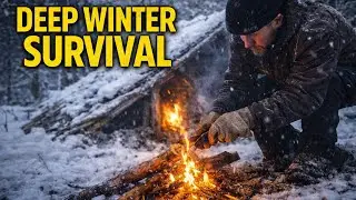 Building a Complete Survival Camp in Deep Winter | Bushcraft Cooking and Shelter