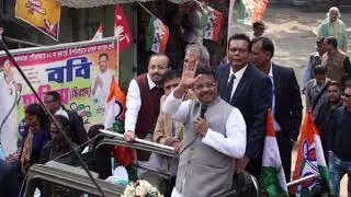 State Urban Development Minister and Mayor Firhad Hakkim at election campaign