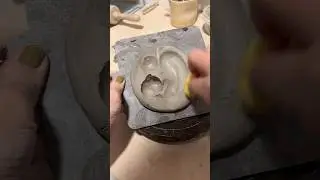 Carving Porcelain: Start To Finish 🧡 #porcelain #ceramics #pottery #carving #carvingtools #clay