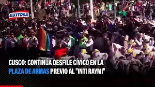 🔴🔵Cusco: Continúa desfile cívico en la Plaza de Armas previo al 