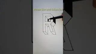 How to draw 3d R easy 3d drawing letter Easy Letter R Drawing by wrn art