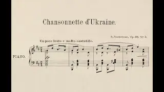 Noskowski, Zygmunt (1846 -1909) Chansonnette d'Ukraine,  Op.26 N&ordm; 2 (1889)