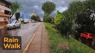 RAIN WALK in Posadas, Misiones — ARGENTINA Walking Tour ☂️ 🇦🇷
