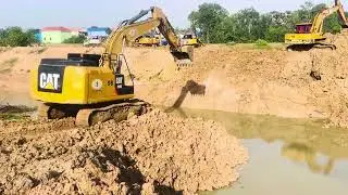 Wonderful 100% Complete By The Bulldozer  Building New Road Cut Of Canal Side