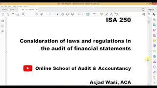 ISA 250 | CONSIDERATION OF LAWS AND REGULATIONSIN AN AUDIT OF FINANCIAL STATEMENTS | CFAP06