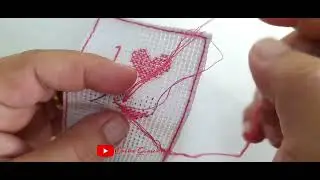 como bordar ponto cruz com 2 fios de linha #pontocruz #crossstitch #flosstube #passoapasso