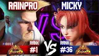 SF6 ▰ RAINPRO (#1 Rank Guile) vs MICKY (Mai) ▰ High Level Gameplay