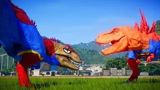 💥 Superman T-Rex vs Giganotosaurus! 🦖 Green Lantern & Wolverine V-REX Team Up vs Joker Indominus Rex